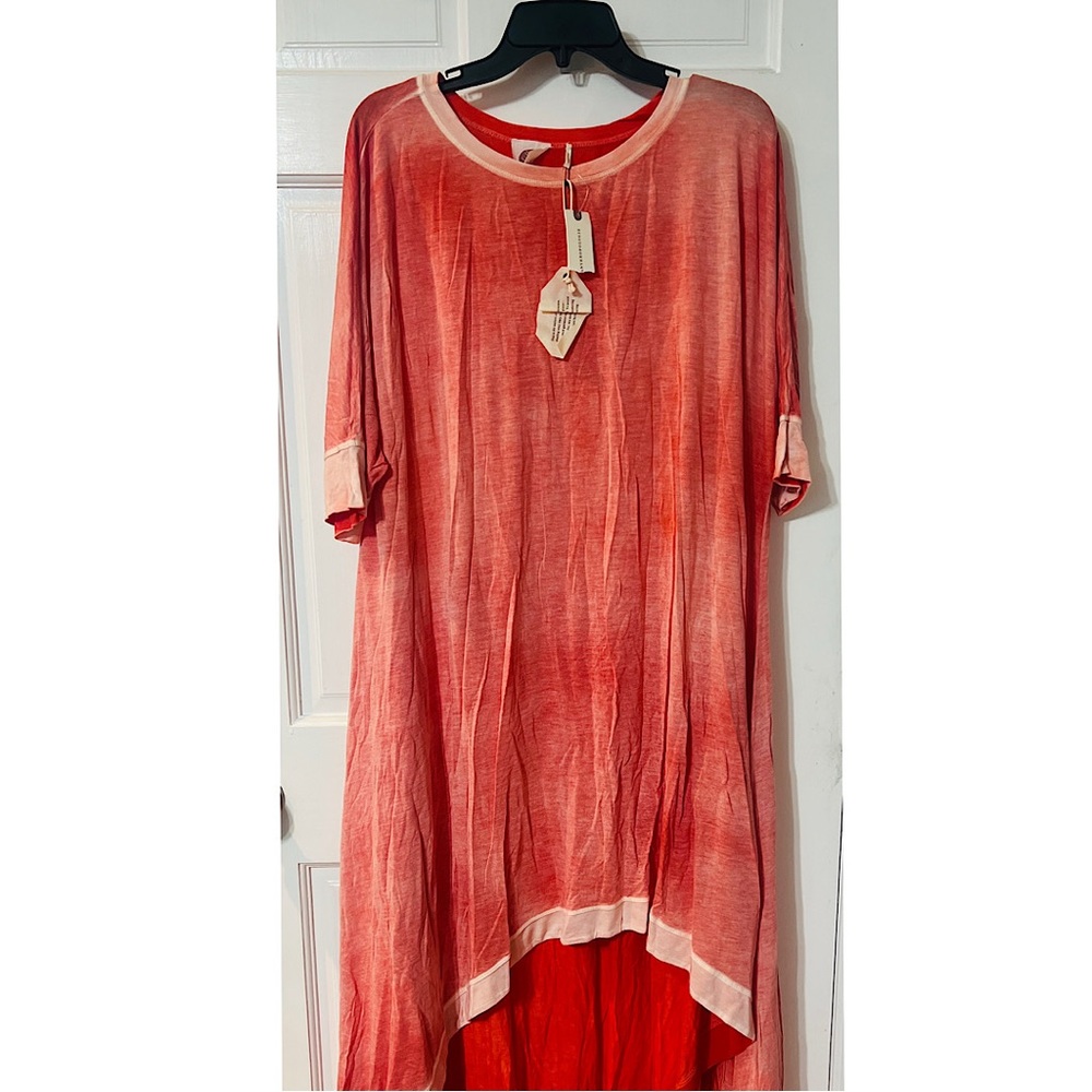 Anthropologie Red Asymmetrical High-Low Sundress